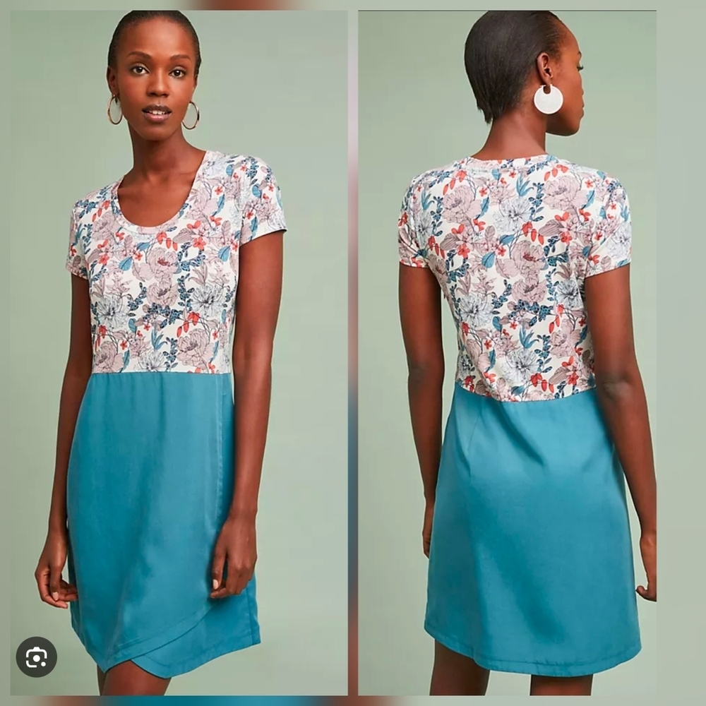 ❤️ ANTHROPOLOGIE DOLAN FLETCHER FLORAL CUPRO DRESS, LARGE
